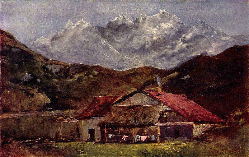 Gustave Courbet Die Berghutte Norge oil painting art